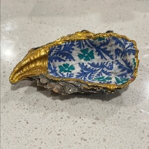 Decoupaged oyster shell trinket dishes. Sold individually or bundle.